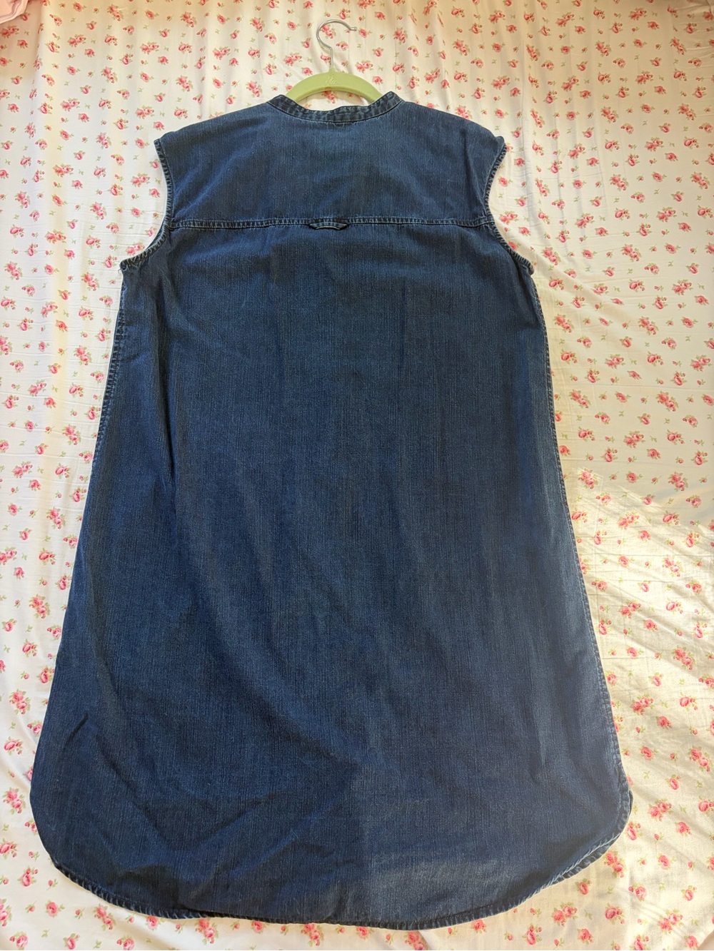 Eileen Fisher Dark Blue Denim Midi Button-Front Dress - Picture 3 of 4